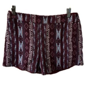 Hollister Wool Blend Aztec Southwestern Tapestry Embroidered Side Zip Shorts 5